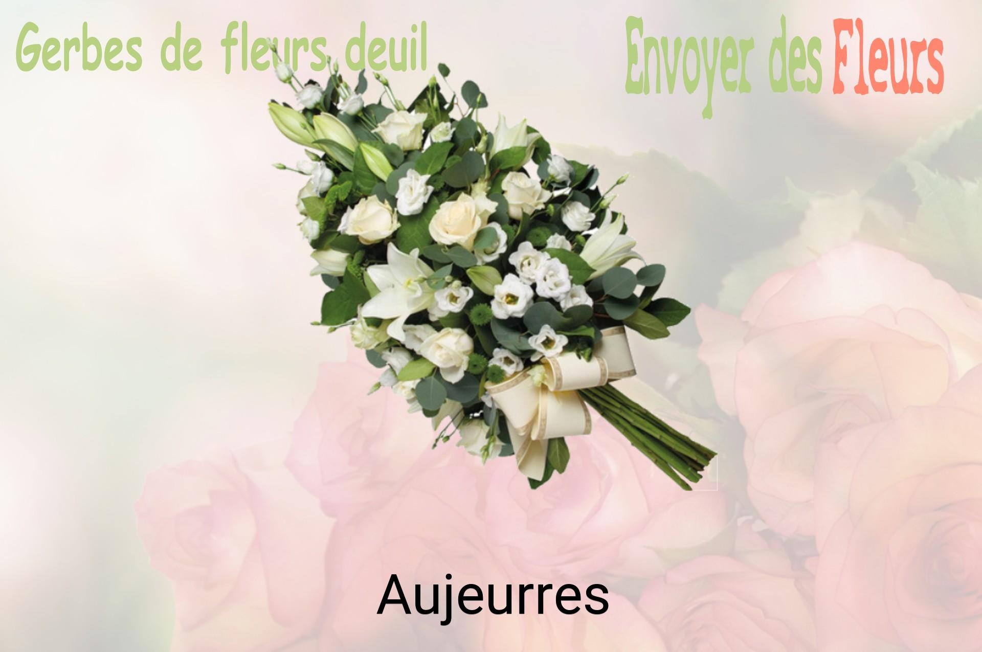 Gerbe de fleurs de deuil livrée à Aujeurres